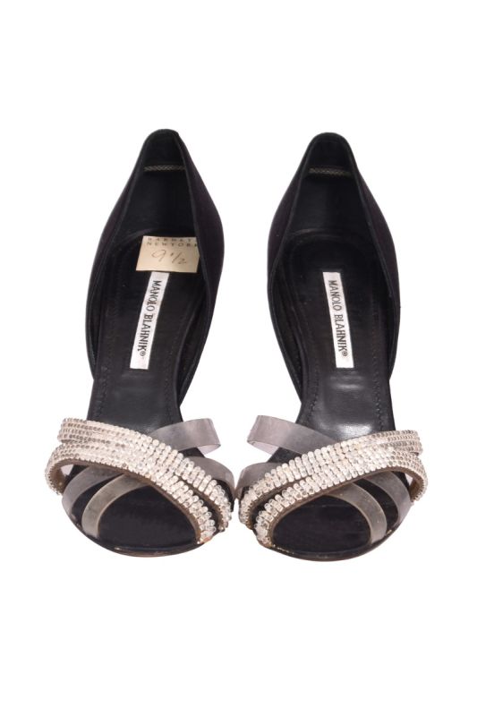 Manolo Blahnik Crystal Studded  Heels