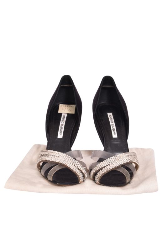 Manolo Blahnik Crystal Studded  Heels