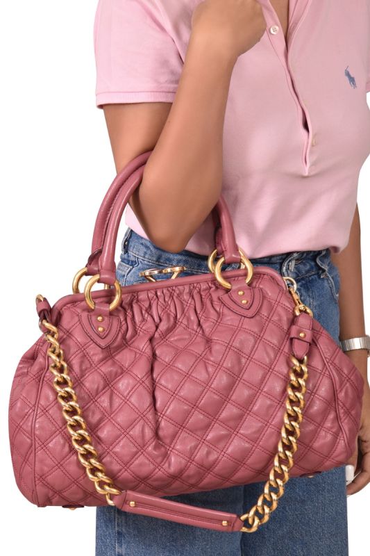 Marc Jacob Quilted Leather Stam Satchel Handbag
