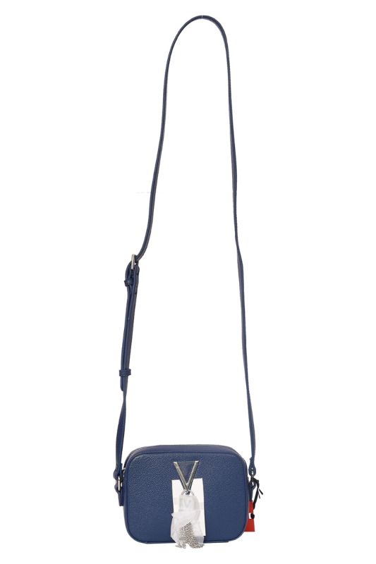 Mario Valentino Divina Blue Pebbled Camera Bag