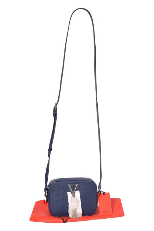 Mario Valentino Divina Blue Pebbled Camera Bag
