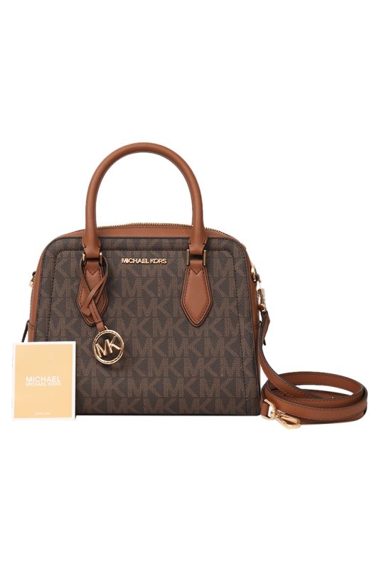 MICHAEL KORS AYDEN MEDIUM LOGO AND FAUX LEATHER SATCHEL BAG