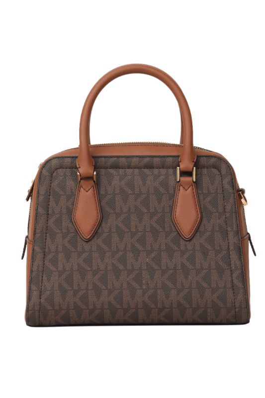 MICHAEL KORS AYDEN MEDIUM LOGO AND FAUX LEATHER SATCHEL BAG