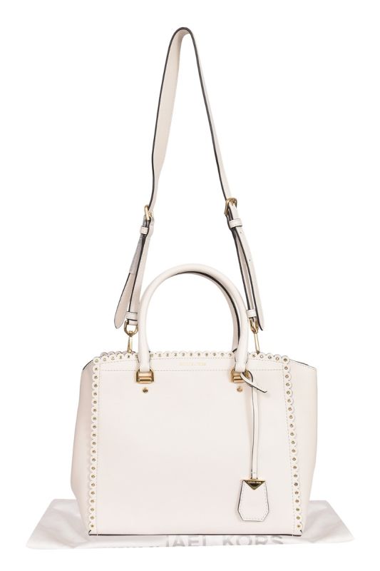 Michael Kors Benning Large Scalloped Leather Handbag