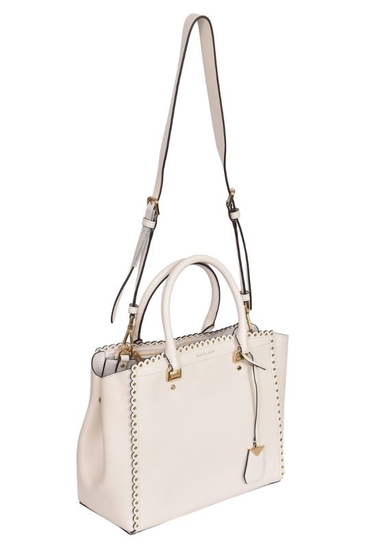 Michael Kors Benning Large Scalloped Leather Handbag