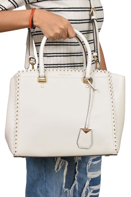 Michael Kors Benning Large Scalloped Leather Handbag