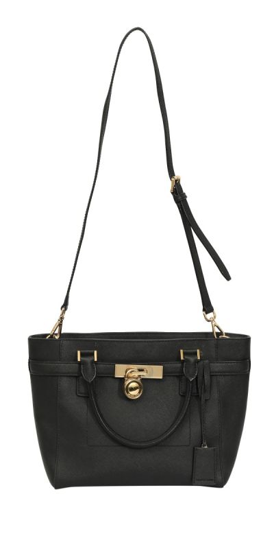 Michael Kors Black Saffiano Leather Hamilton East West Tote