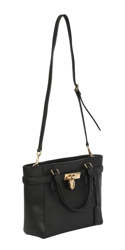 Michael Kors Black Saffiano Leather Hamilton East West Tote