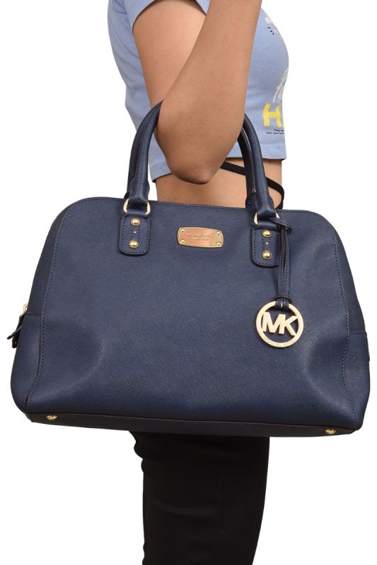 Michael Kors Blue Leather Cindy Satchel