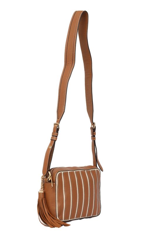 Michael Kors Brookyln Striped Camera Bag