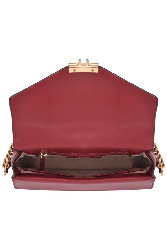 Michael Kors Burgundy Python Embossed Sling Bag
