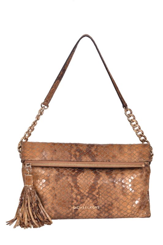 Michael Kors Chain Python Embossed Shoulder Bag