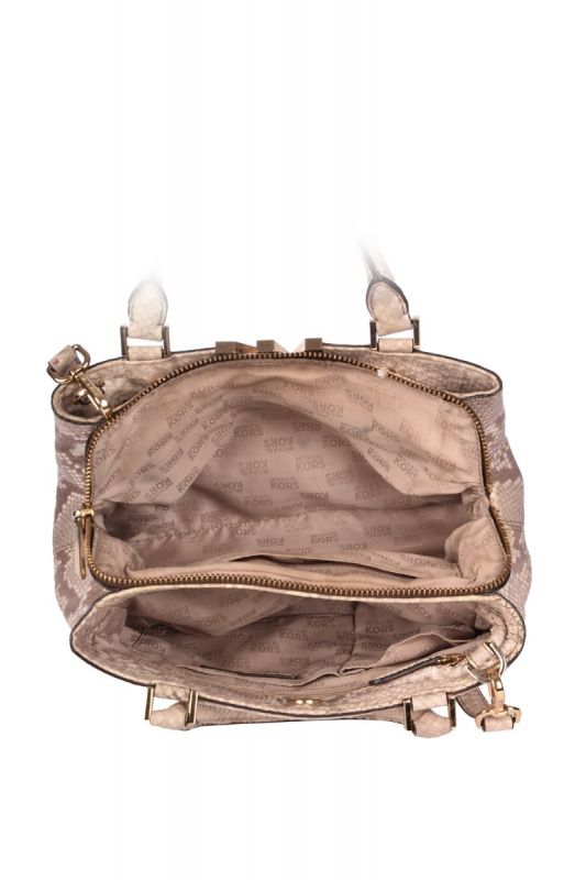 MICHAEL KORS FLORENCE SNAKESKIN LEATHER TOTE BAG