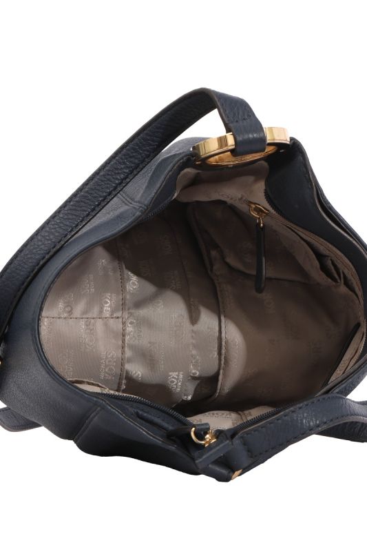Michael Kors Fulton Blue Leather Shoulder Bag