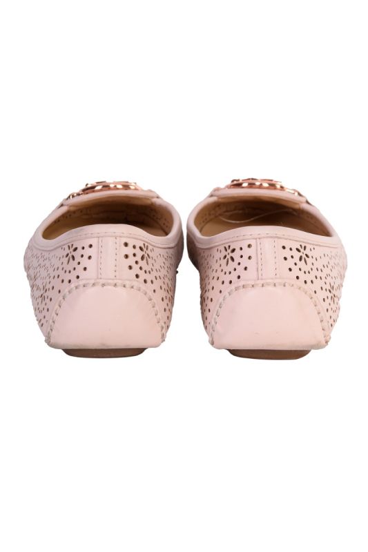 MICHAEL KORS FULTON FORAL PERFORATED LEATHER FLATS