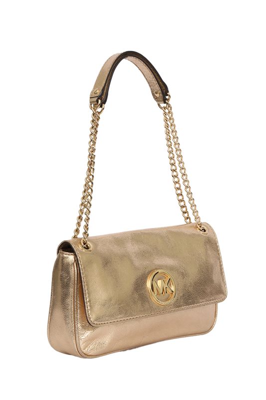Michael Kors Gold Leather Fulton Shoulder Bag RT175-10