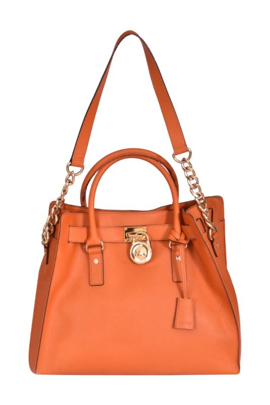 Michael Kors Hamilton Large North South Orange Saffiano Leather Tote Bag