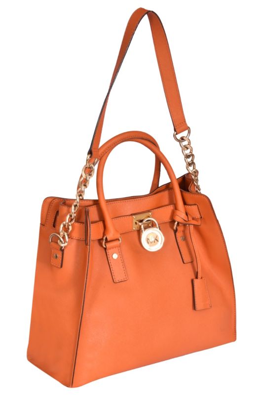 Michael Kors Hamilton Large North South Orange Saffiano Leather Tote Bag