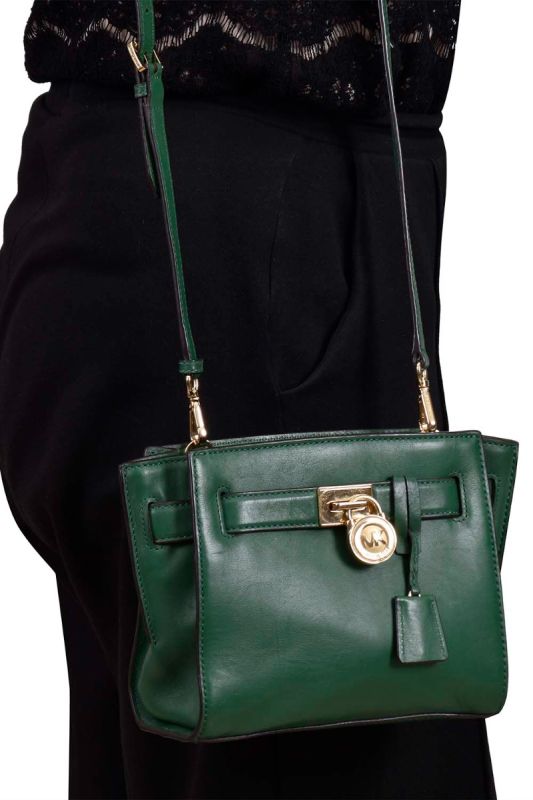 Michael Kors Hamilton Traveler Green Leather Bag