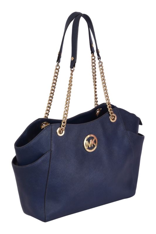 Michael Kors Jet Set Saffiano Leather Blue Travel Shoulder Bag