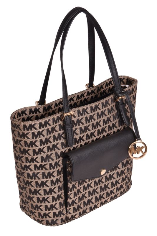 Michael Kors Jet Set Snap Pocket Canvas Tote Bag