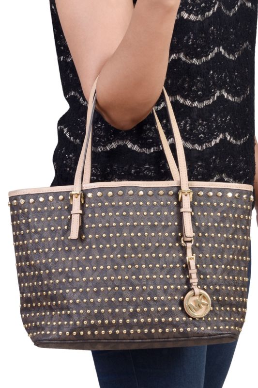 Michael Kors Jet Set Viaggio Borchiato Vanilgia Tote Bag