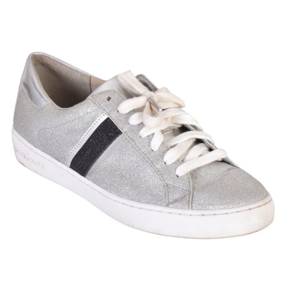 MICHAEL KORS KEATON STRIPED GLITTER SNEAKERS