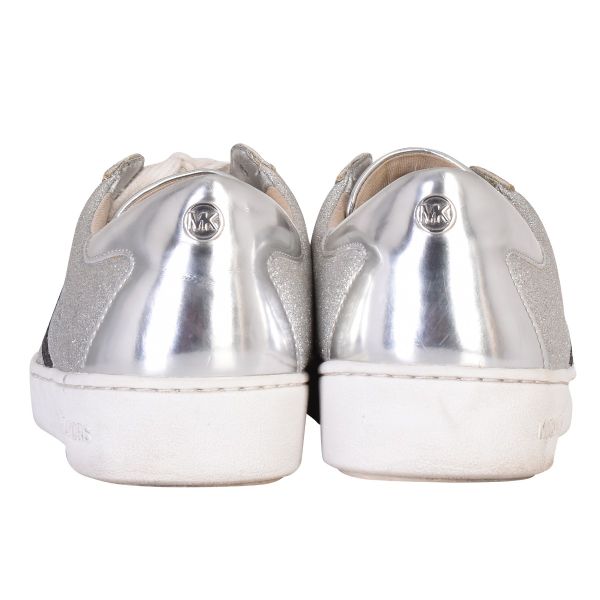 MICHAEL KORS KEATON STRIPED GLITTER SNEAKERS