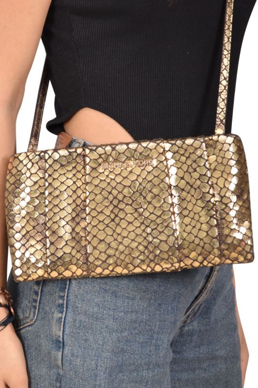MICHAEL KORS WEBSTER METALLIC  RUCHED BAG
