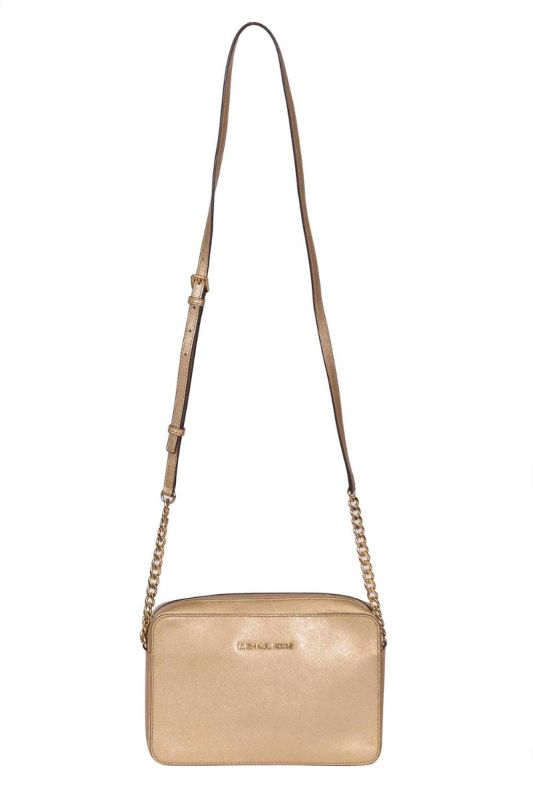 Michael Kors Metallic Jet Set Travel  East West Crossbody Ba