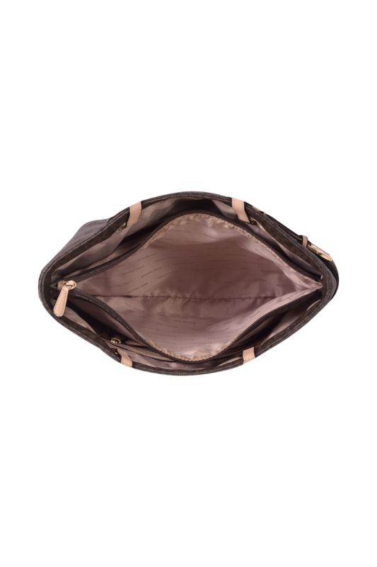 Michael Kors Monogram Brown Jet Set Tote Bag