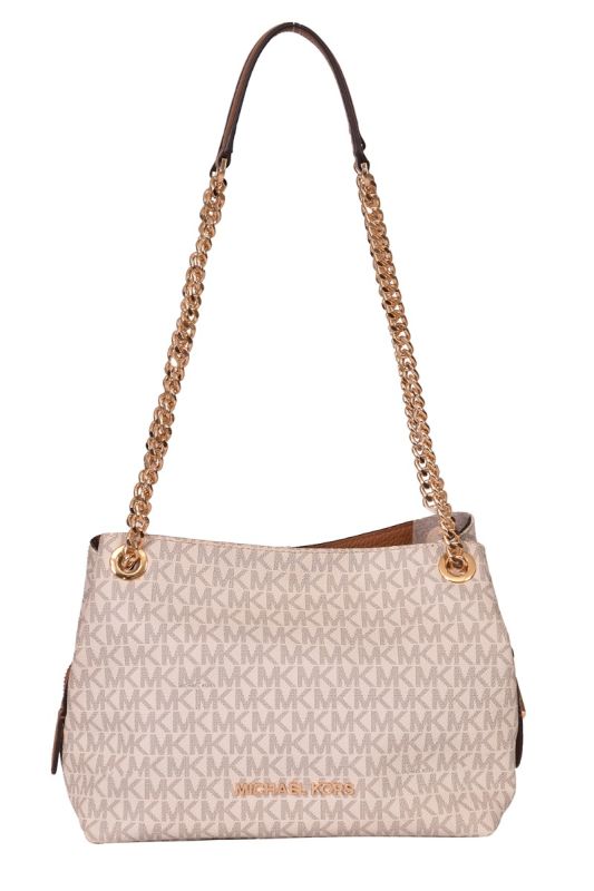 Michael Kors Monogram Jet Set Chain Medium Shoulder Bag