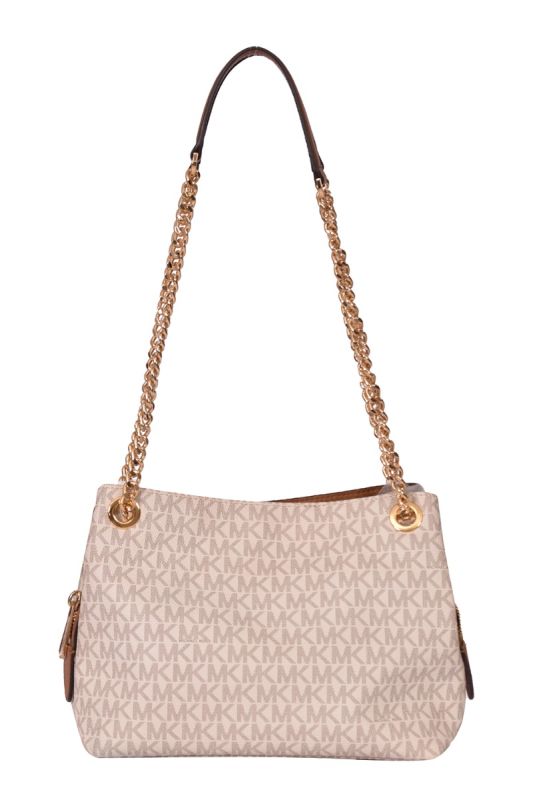 Michael Kors Monogram Jet Set Chain Medium Shoulder Bag
