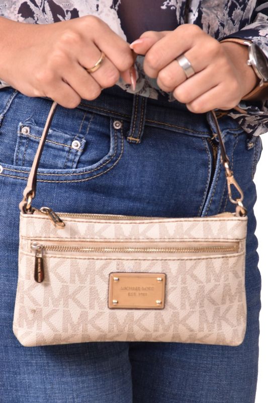 Michael Kors Monogram White Pochette
