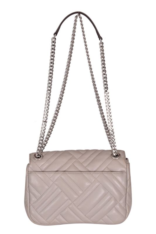 Michael Kors Peyton Pearl Grey Quilted Shoulder Bag