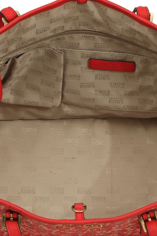 Michael Kors Red Toggle Tote Bag
