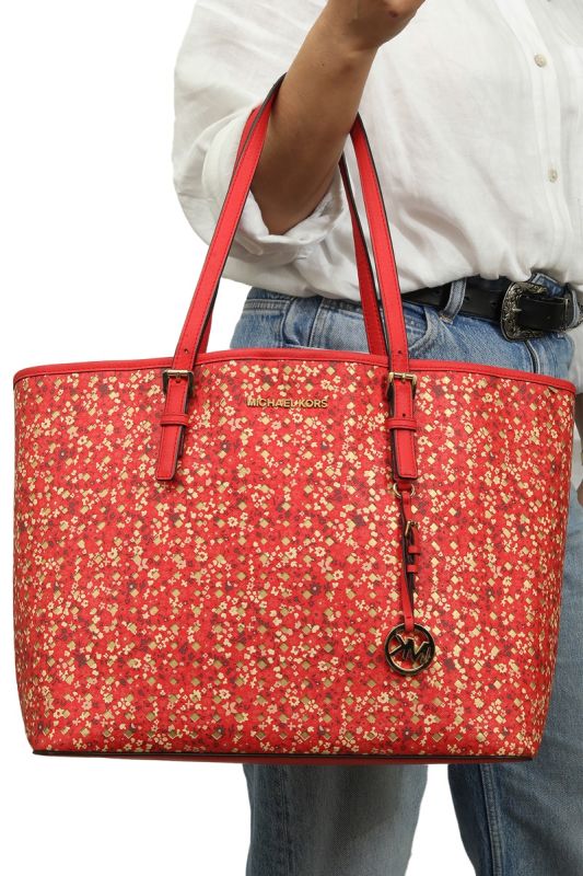 Michael Kors Red Toggle Tote Bag