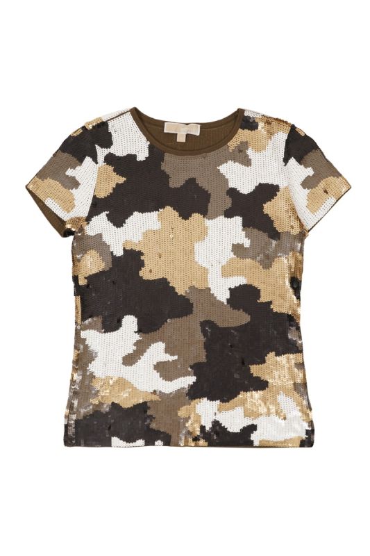 Michael Kors Sequined Camouflage Top