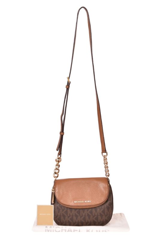 Michael Kors Signature Coated Canvas Mott Dome Crossbody Bag