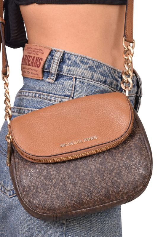 Michael Kors Signature Coated Canvas Mott Dome Crossbody Bag