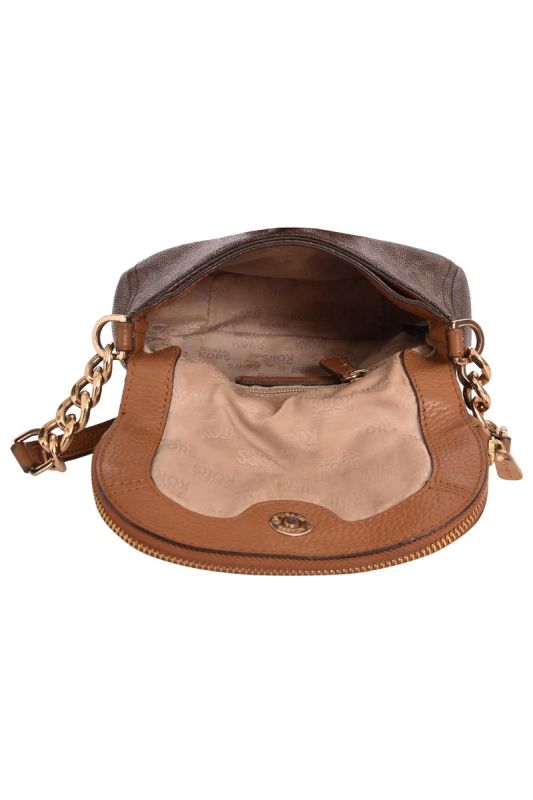 Michael Kors Signature Coated Canvas Mott Dome Crossbody Bag