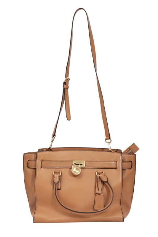 Michael Kors Tan Leather Hamilton Satchel Bag