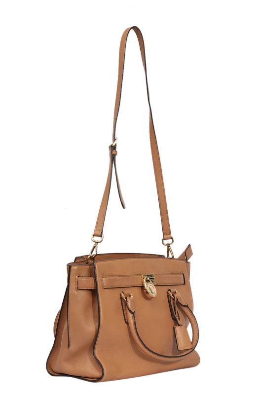Michael Kors Tan Leather Hamilton Satchel Bag