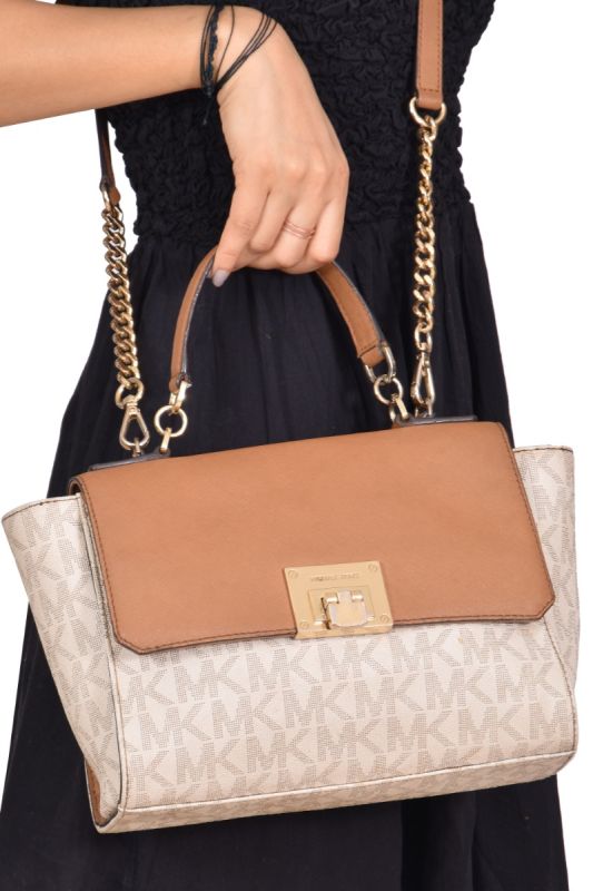 Michael Kors Tina Medium Monogram Satchel Bag