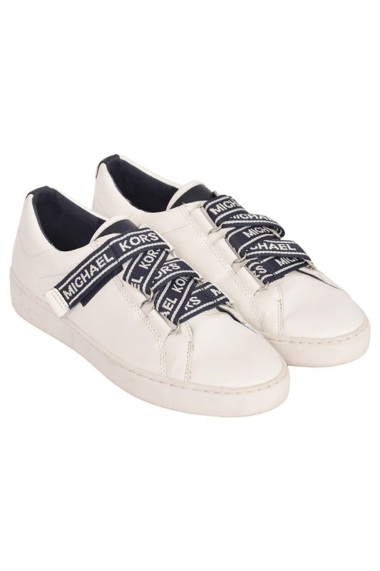 Michael Kors White Casey Leather Sneakers
