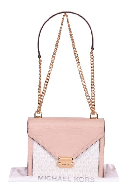 Michael Kors Whitney Large Logo Embossed Leather Convertible Shoulde