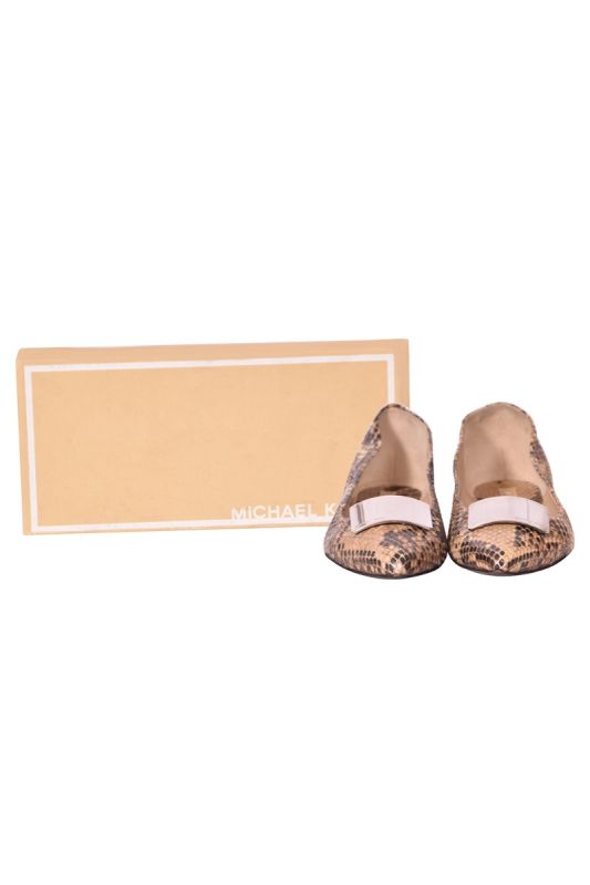 Micheal Kors Snake Print Metallic Accent Loafers
