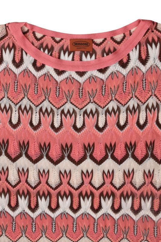 Missoni Multicolor Patterned Knit Crew Neck Dress