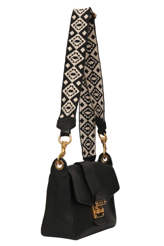 MIU MIU MADRAS LEATHER NERO CROSSBODY BAG