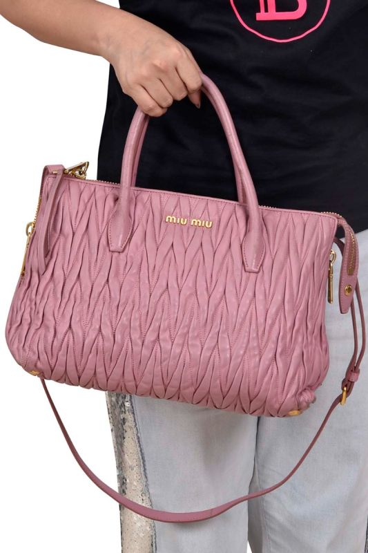 Miu Miu Matelassé Leather Tote Bag